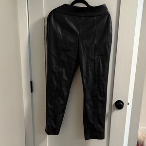 RW&CO. Black Faux Leather pleather high rise Trousers